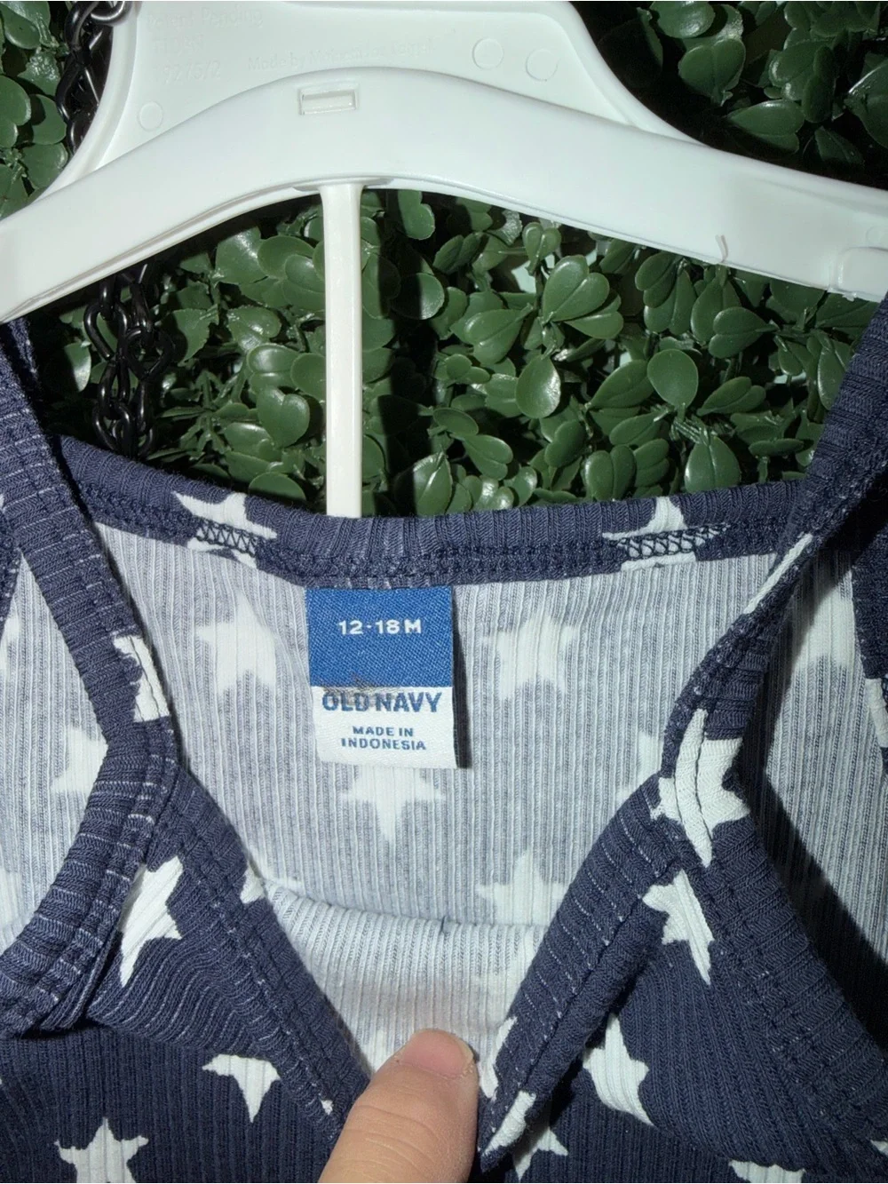 Old Navy Navy Blue Star Ribbed Tank Top